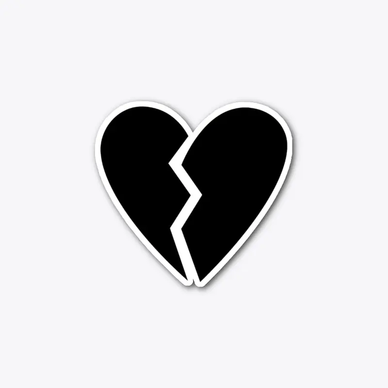 Blackheart Broken Heart Sticker